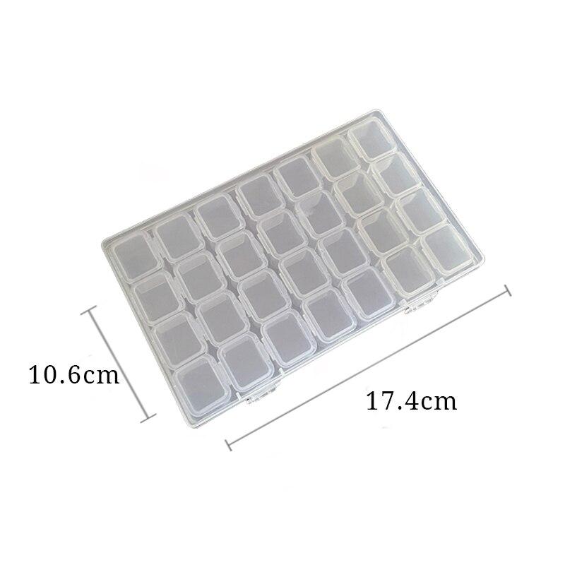 28 Grids Plastic Jewelry Storage Box Necklace Earrings Rings Jewelry Packaging Organizer Portable Pill Medicine Storage Box A