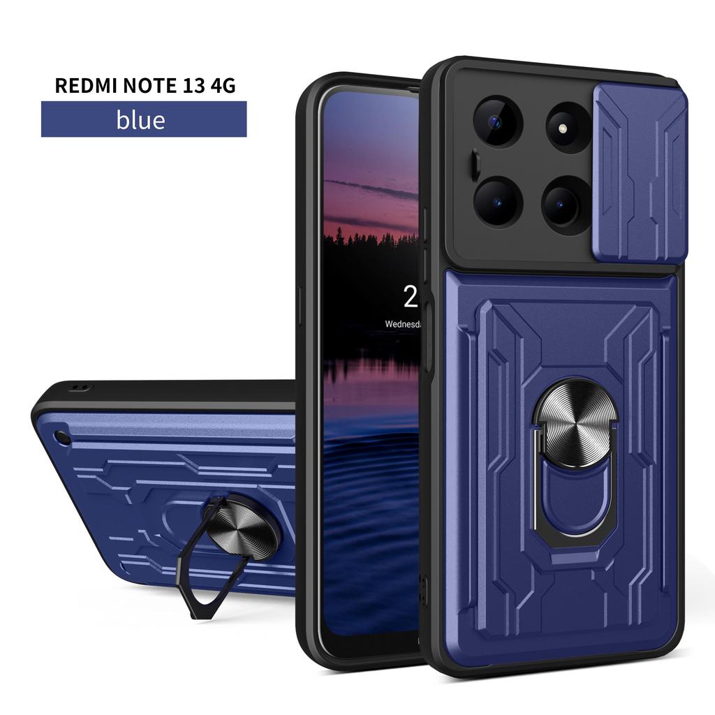 Для Redmi Note 13 Pro/Note 13/Redmi K70E Redmi 12C Redmi 11A 4G Автомобильный Чехол для Телефона с Магнитным Вращающимся Кольцом и Слотом для Карты