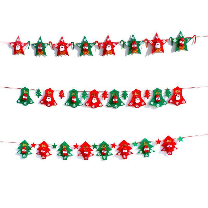 Festive Merry Christmas Bunting Hanging Banner Flag For Xmas Party Decoration