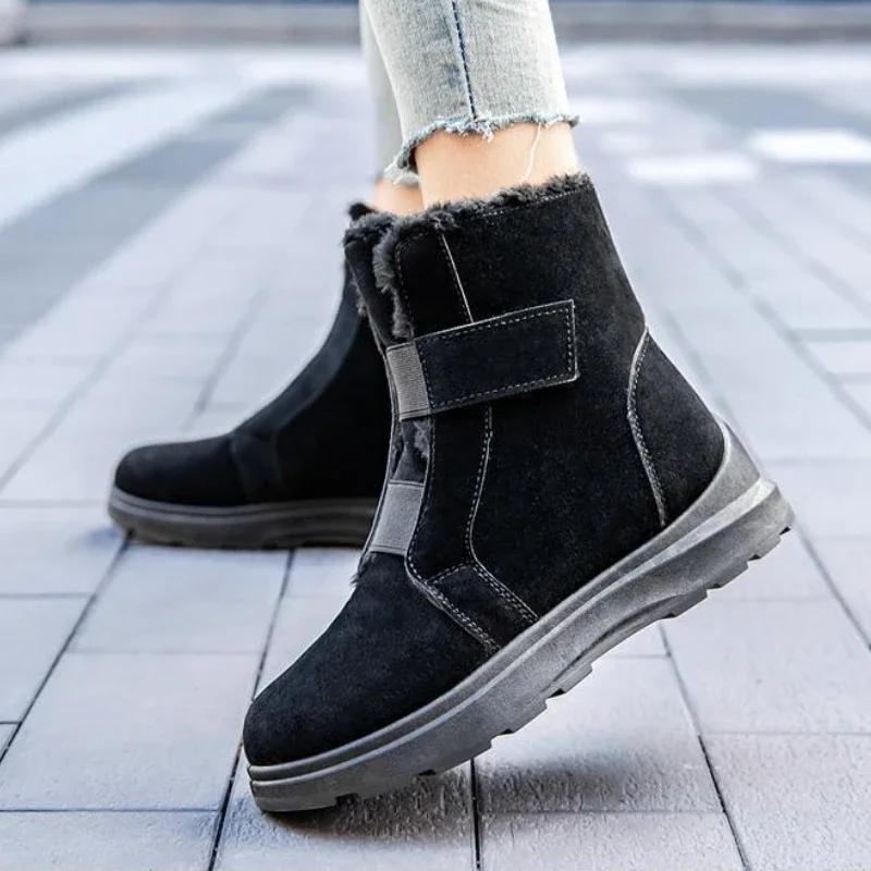 Женские зимние ботинки, высококачественные женские ботильоны с толстой подошвой, дизайнерские удобные повседневные кроссовки, плюшевые теплые женские ботинки Botas Mujer