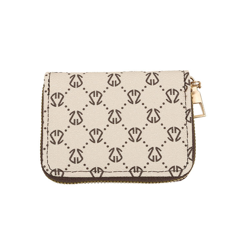 Женский короткий кошелек с ретро-принтом, на молнии, с отделением для карт, многофункциональный женский кошелек с удостоверением личности и кредитной картой