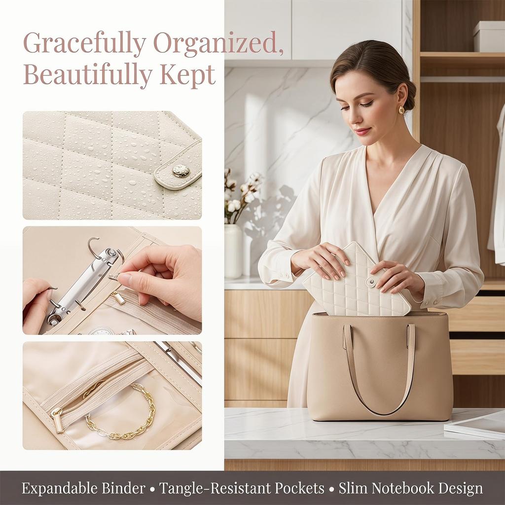 Women Portable Jewelry Storage Book, Detachable Loose Leaf Jewelry Organizer, Velvet Lined Anti-Tangle Travel Jewelry Case