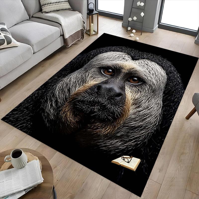 1PC Monkey, Portrait Extra Large Non-Slip Floor carpet, Office, family, bedroom, Studio - Large Area Rug Indoor Rugs, Vibrant Colors-A276