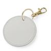 Personalized Round Imitation Leather Keychain with Gold Stamping and Engraving