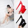 Women's Summer 20cm Super High Stiletto Heels - Patent Leather Sexy Waterproof Platform Slippers