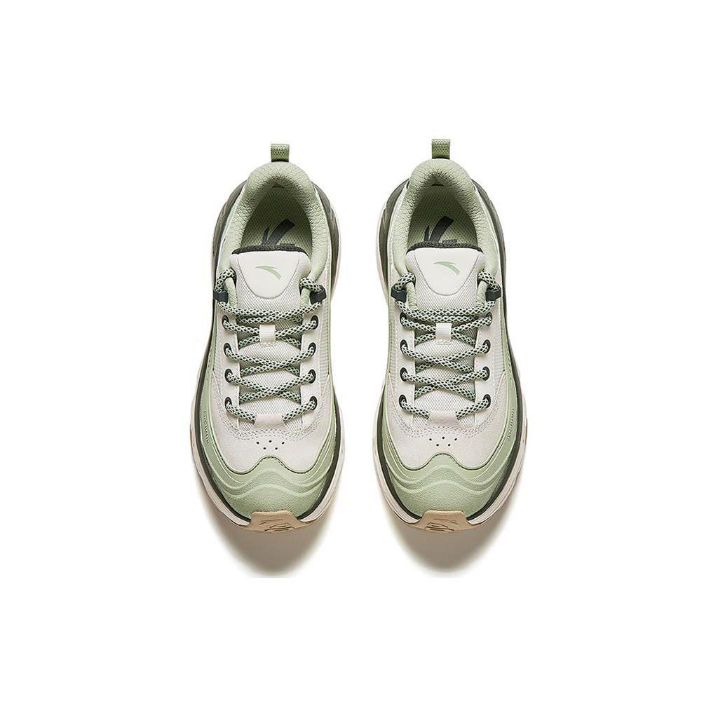 Anta Женские Походные Платформы Повседневная Обувь для Хайкинга Off White Светло-Зеленый Темно-Зеленый 922418849-2