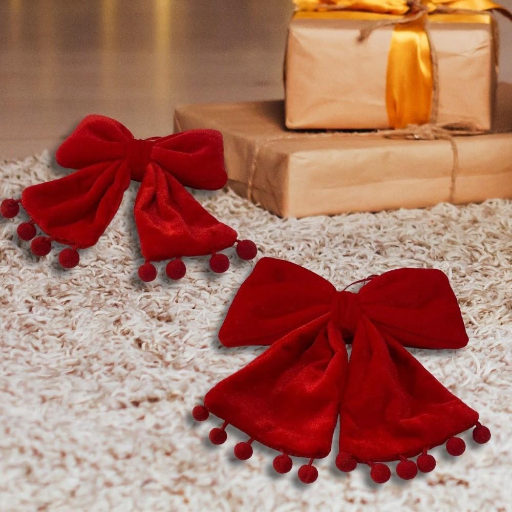 Hanging Christmas Bow Ornament Red Xmas Tree Decoration Durable Holiday Bow Decoration  DIY Project