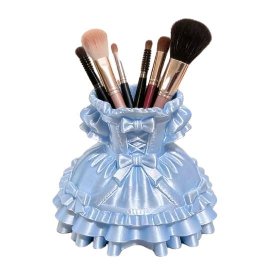 Makeup Brush Storage Box Princess Dress Shape 3D Printed Pen Holder