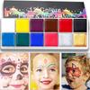 12-Color Oil Paint Set for Halloween, World Cup, Face & Body Art, Kids' Drama Makeup