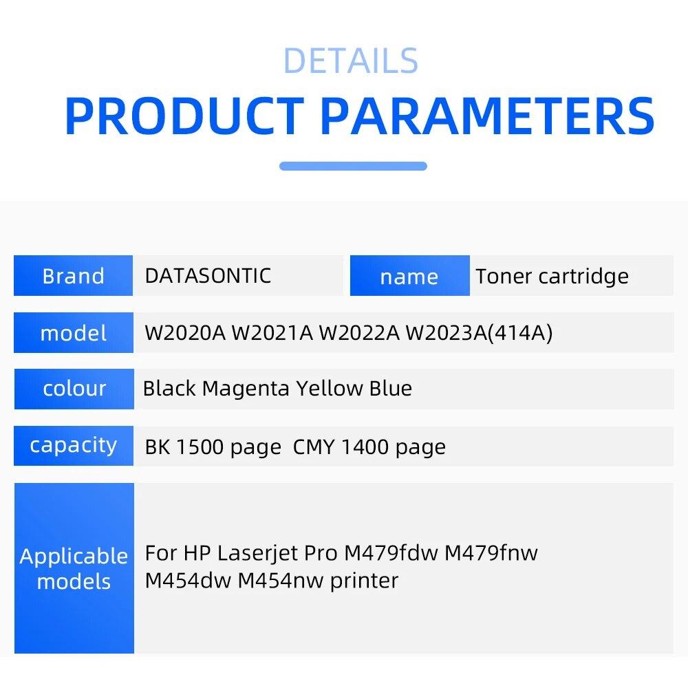 W2020A W2021A W2022A W2023A для принтера HP Laserjet Pro M479fdw M479fnw M454dw M454nw Тонер-картридж 414A цветной тонер-картридж
