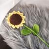 House DIY Finished Product Sunflower Bouquet Vase Ornament Knited Flower Table Fake Flowers
