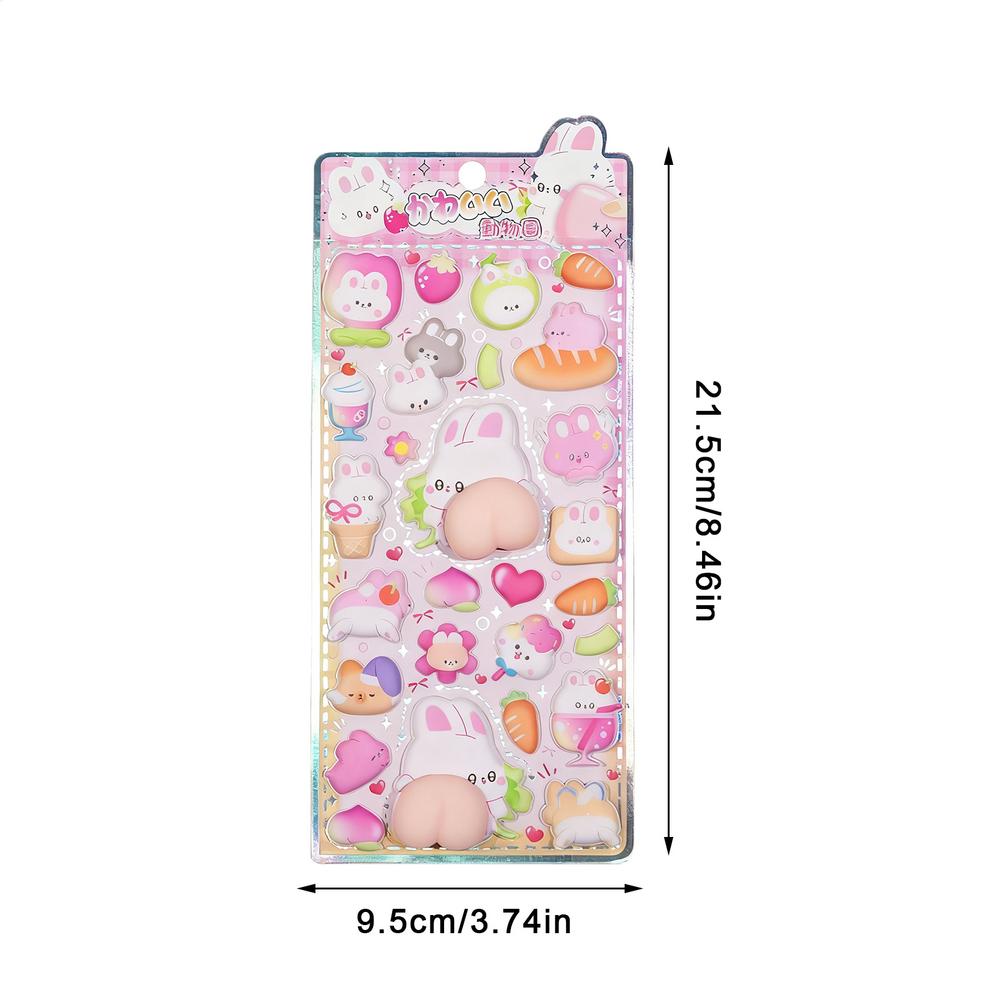 3D Cute Animal Butt Stickers 3D Pinching Relaxing Butt Stickers Cute DIY Mobile Book Decoration Stickers Festival Decoration Gif