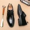 Fashion Original Design Fashion Men's Casual Business Leather Shoes Slip-On Monk Shoes Italy Style Point-Toe Dress Shoes For Men Party