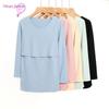 Warm Autumn Maternity and Nursing Top with Velvet - Postpartum Long Sleeve 3211