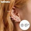925 Sterling Silver CZ Stud Earrings 18K White Gold Plated Round Cubic Zirconia Hypoallergenic Earrings 5mm 6mm 7mm 8mm