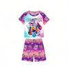 Fashion Kids Pajamas Set Kpop Demon Hunters Printed Children's O Neck Short Sleeve Tops Shorts 2pcs Summer Girls Casual T Shirt Sets