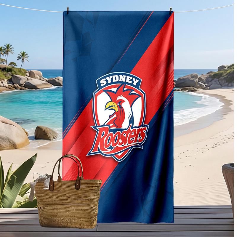 Sydney Roosters Print Beach Towel Soft Portable Quick?dry Towel For Pool Summer Vacation Outdoor Sport