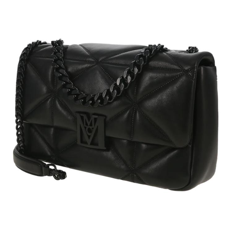 MCM Travia Logo Style Quilted Chain Shoulder Strap Lambskin Crossbody Bag Small Women bags Black MWSCALM03BK001