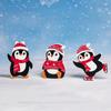 Christmas Cute Tabletop Statue Snowman Penguin Festival Tabletop Figurine Handmade Cartoon Desk Ornaments for Party Decor
