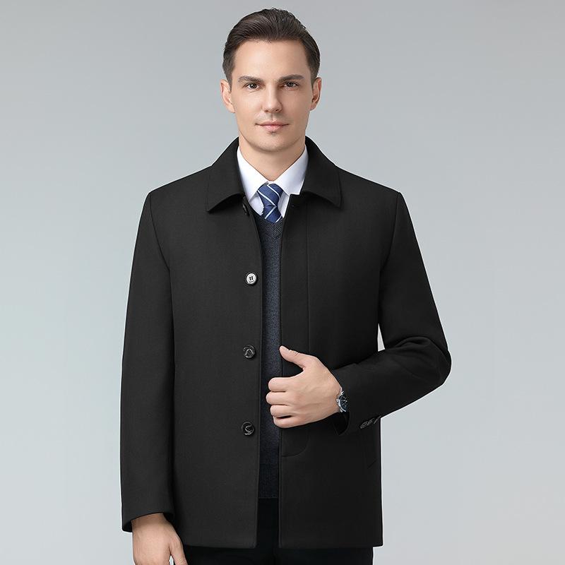 Мужская пуховая куртка мужская съемная подкладка утолщенная куртка на гусином пуху средней длины теплая одежда для пап среднего и пожилого возраста