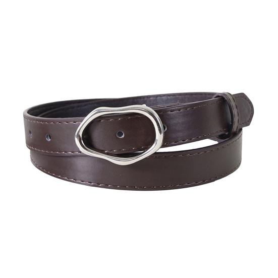 Женский ремень из искусственной кожи, универсальный дизайн однотонного цвета, нерегулярная овальная пряжка-пин, пояс для талии, ремень для талии для платья, рубашки, топа