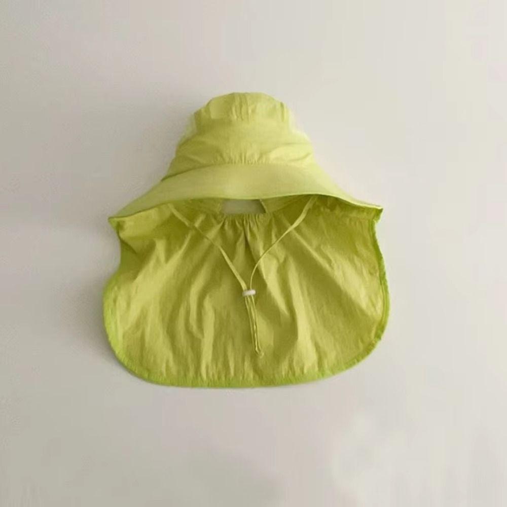 Solid Color Sunscreen Fisherman Cap Shawl Summer Sun Hat Casual Children Bucket Hat  Travel