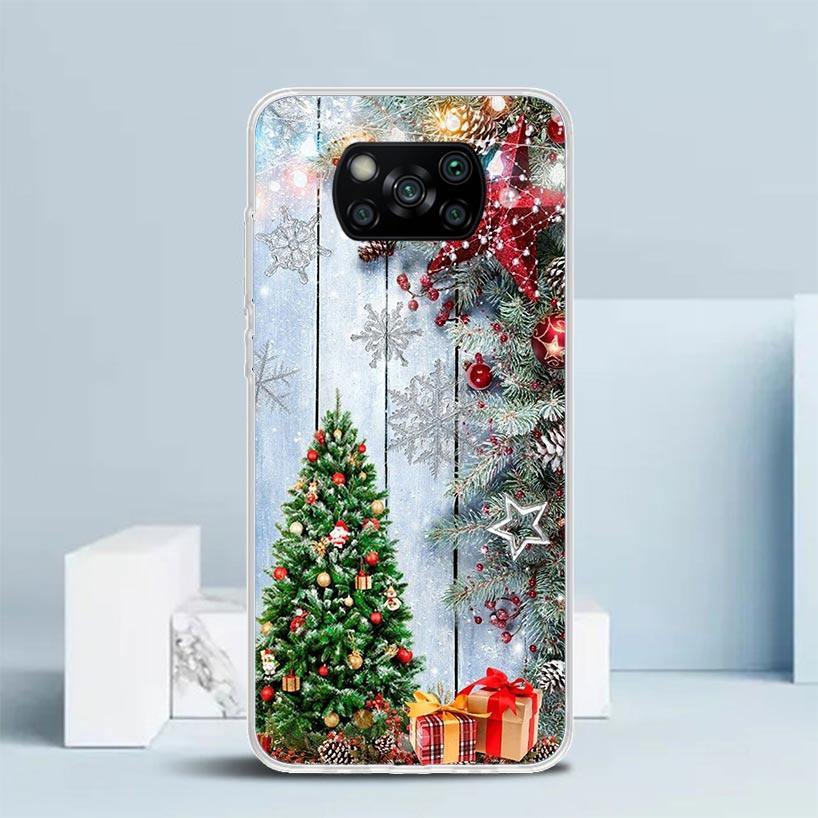 Чехол для телефона "Рождественская елка и снег" для Xiaomi Poco F7 Ultra X5 X6 X7 Pro M7 Redmi 15C 15 13C 13 12C 12 10C 10 10A 9 9C 9A 9T C