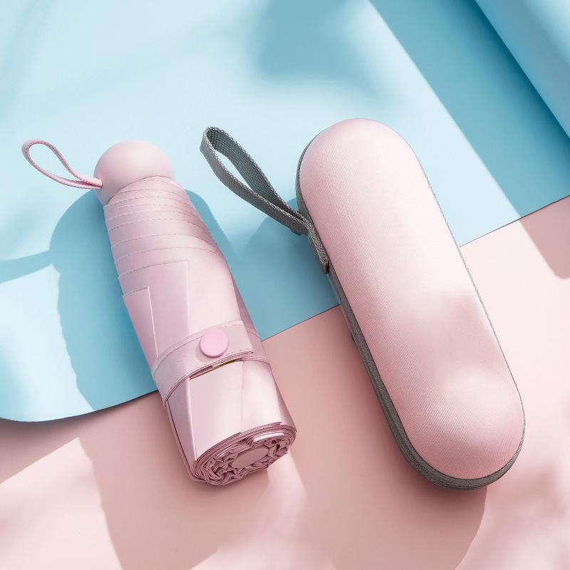 Скидка 50%: Компактный черный зонт с защитой от УФ-излучения для солнца и дождя