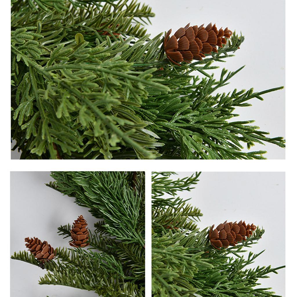 6/9ft Handmade Garland,Artificial Cedar Needles Green Seasonal Garland For TV Cabinet Winter Holiday Indoor Outdoor Decoration
