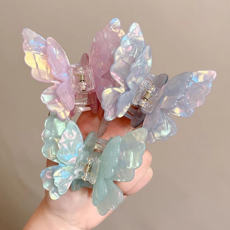 Colorful Butterfly Hair Clip For Women Sweety Pearlescent Fairy Gripper Clips Girls Summer Outdoor Beach Trendy Hair Accessories