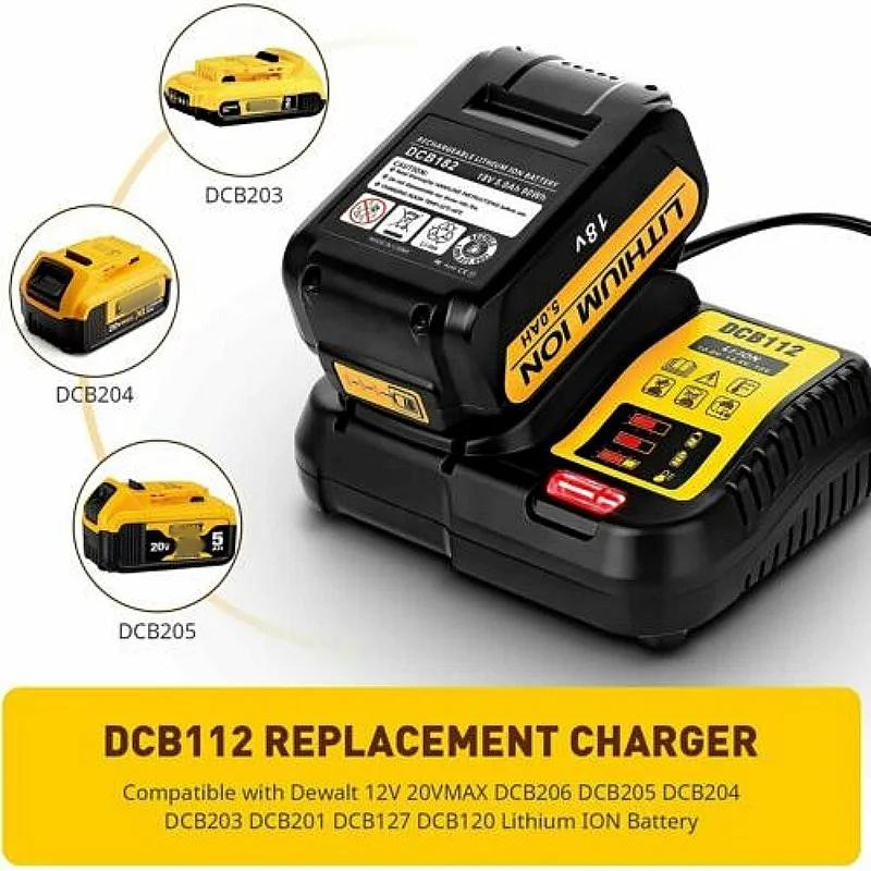 DCB112 2A Зарядное устройство для литиевых батарей 10,8 В 12 В 14,4 В 18 В 20 В DCB206 DCB205 DCB204 DCB203 DCB120, DCB107 DCB115 DCB105