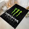 Коврик с логотипом Monster Energy на черном фоне. Нескользящий коврик, подходит для гостиной и спальни, под диваны.
