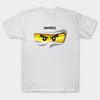 Мужская черная футболка с принтом Ninjago Глаза Белый Ниндзя Зейн Фан-арт Сделано фанатами Футболка Печать на трансферной бумаге без вырезания Хлопковая футболка