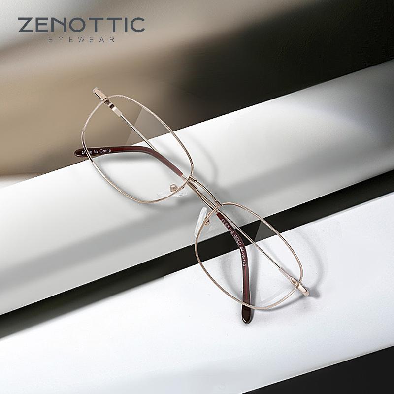 ZENOTTIC Овальная оправа для очков из памяти металла для женщин и мужчин Ультралегкая Гибкая Оптические очки Очки для близорукости по рецепту