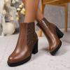 Fashion Ankle Women Chelsea Short Boots Goth Fashion Chunky Heeled Shoes New Pumps 2025 Winter Gladiator High Heels Woman Botas Mujer