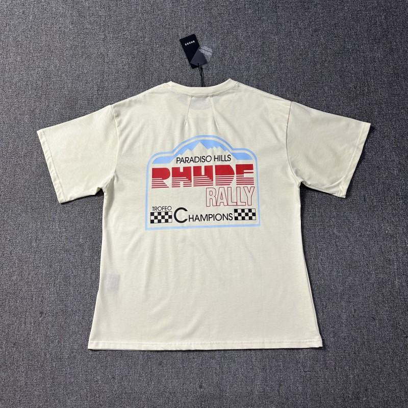 Vintage High Street RHUDE Print Loose Fit Short Sleeve T-Shirt Young Men