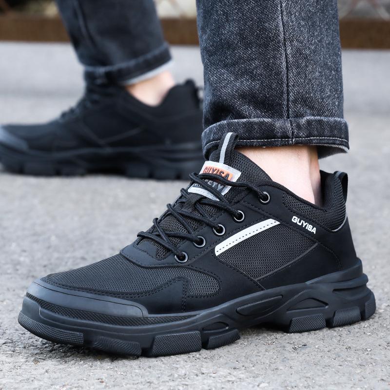 Мужская защитная обувь: Прочный, ударопрочный и антипрокольный, удобный, модный, идеально подходит для строительных площадок