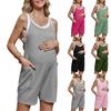 Женский модный повседневный однотонный комбинезон без рукавов для беременных с карманами