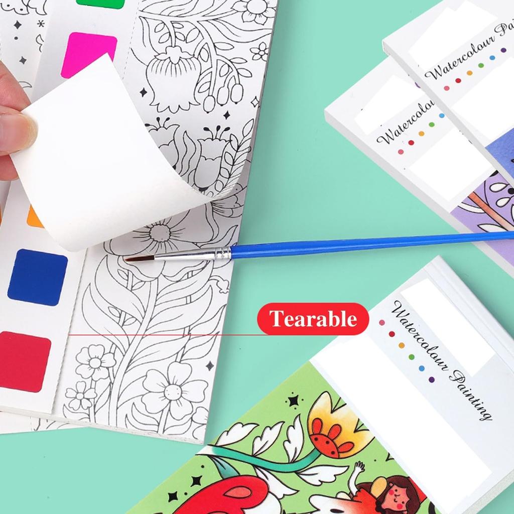 Портативная детская акварельная раскраска со встроенной краской и порошком