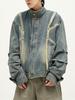 Мужская джинсовая куртка в стиле ретро пэчворк - Свободный крой, Повседневный универсальный дизайн для весны и осени
