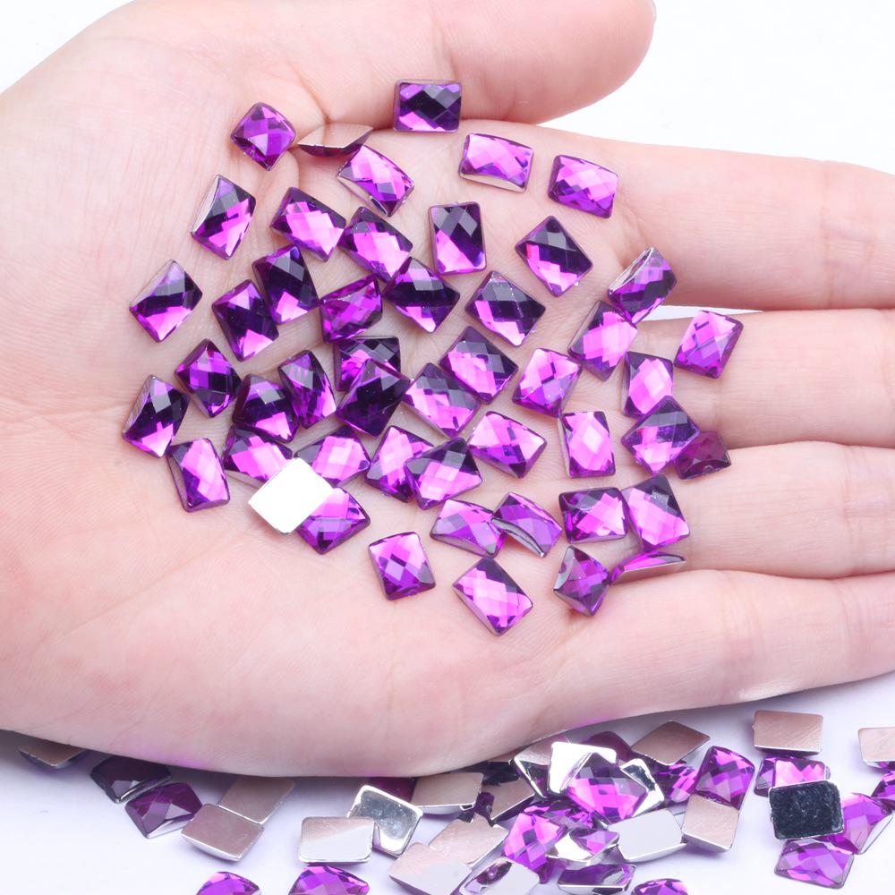 6x8mm Multicolor Flat Globe Rectangular Accessories for DIY Phone Beautification