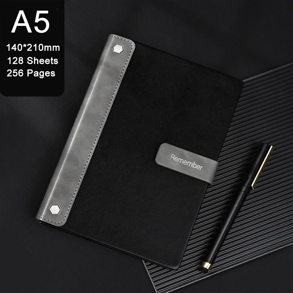 (Бесплатный индивидуальный логотип) Блокнот формата А5/В5 с пряжкой, блокнот из твердой кожи, студенческий дневник, предметный блокнот, протоколы деловых встреч.