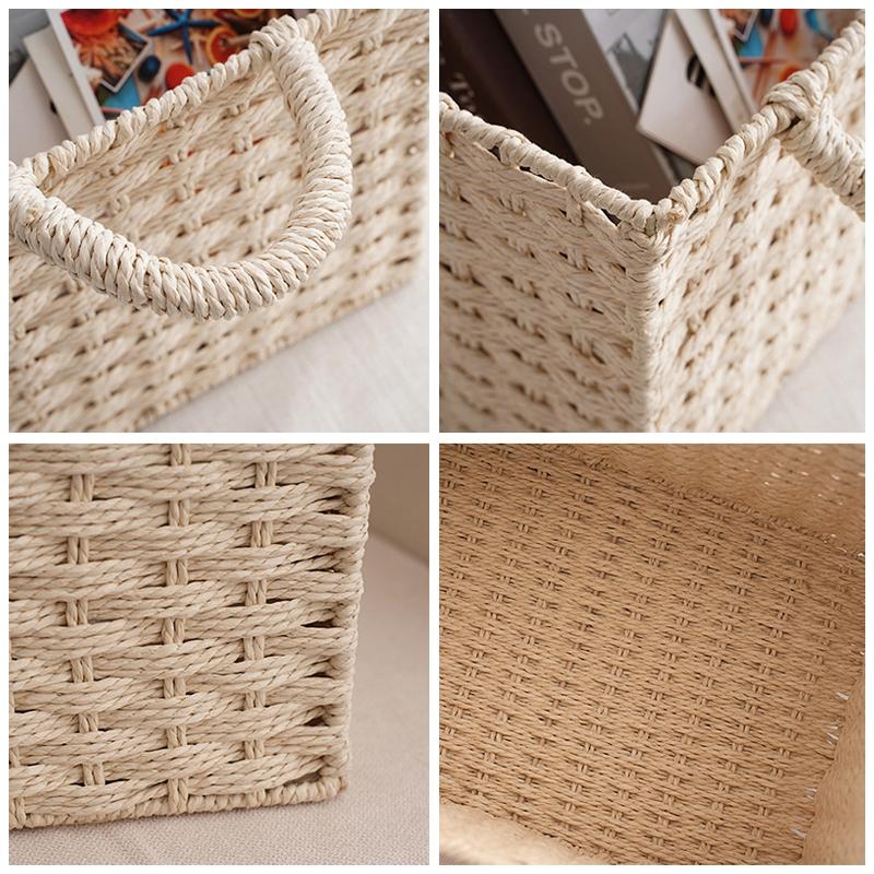 Складная корзина для хранения ручной работы, плетеная корзина для белья, органайзер для мелочей, декор рабочего стола, одежда, шкаф, корзина для пикника
