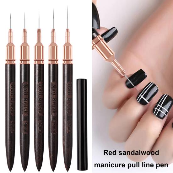 Кисть для дизайна ногтей 6/9/12/15/18 мм, ультратонкие волосы, деревянная ручка, портативная, для начинающих, профессиональная, сделай сам, для дизайна ногтей, цветной лайнер для рисования, ручка для нанесения точек