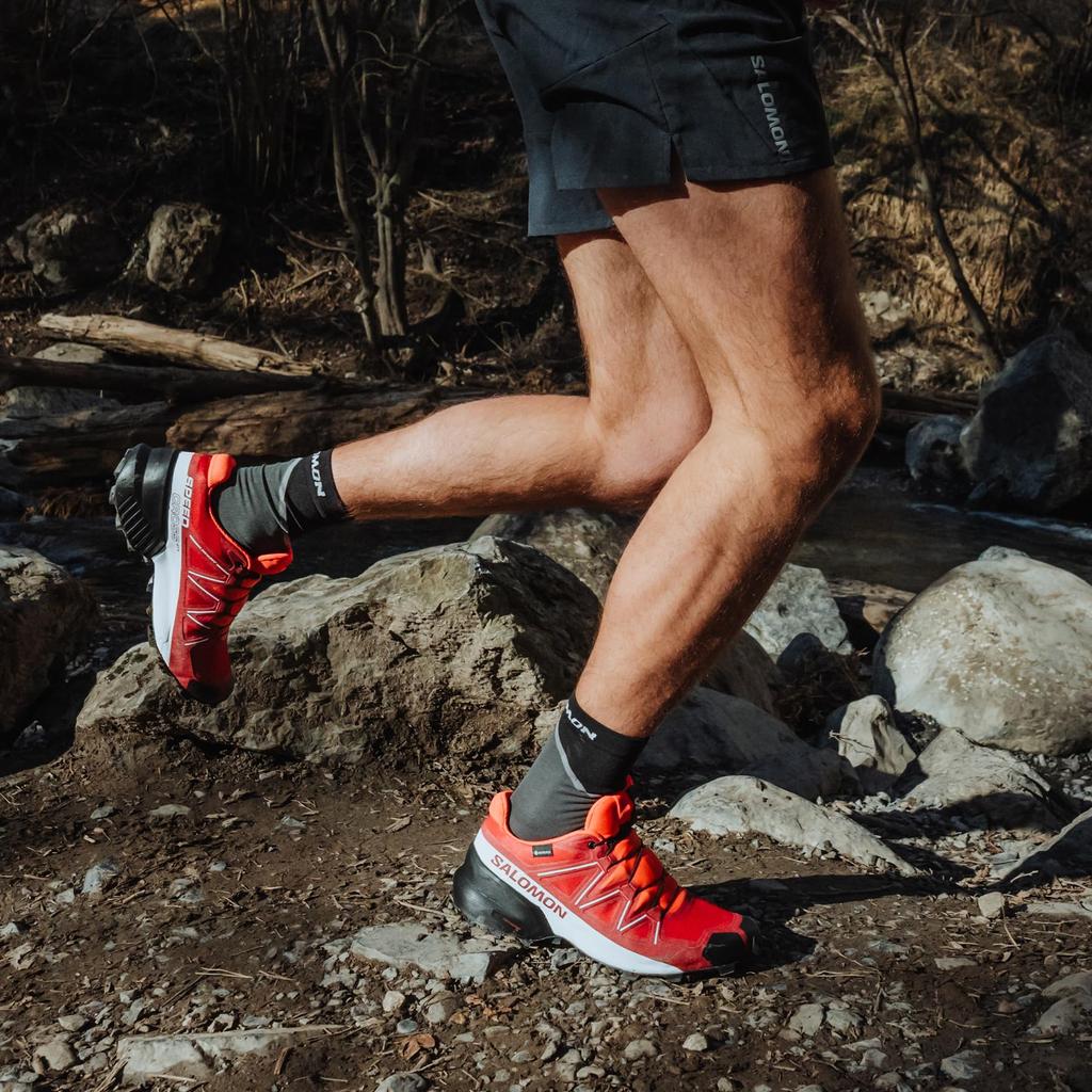 SALOMON Trail Running SPEEDCROSS Red Cm GORE-TEX Men's Dahlia/White/Black 26.5