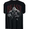 Men'S Wild Graffiti Gorilla Graphic T-Shirt with Beast Lettering & 3D Gorilla Back Print - Casual Short Sleeve Round Neck Tee for Casual Attire,