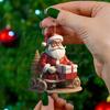 3PCS Cartoon Christmas Tree Decoration Acrylic Hanging Accessories Creative Mini Santa Claus  Home