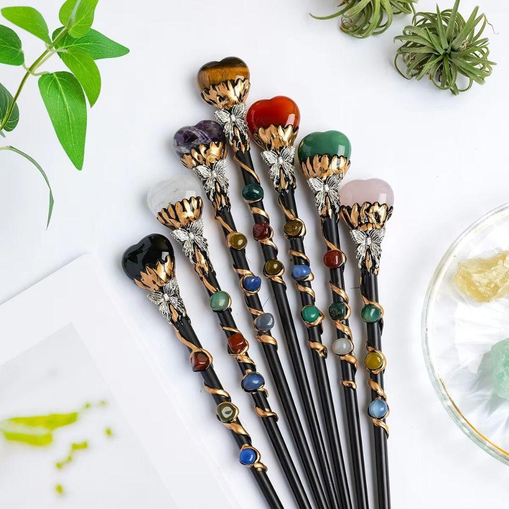 DIY Handmade Crystal Magic Wand Halloween Prop Magic Scepter Creative Fairy Stick Women Girls
