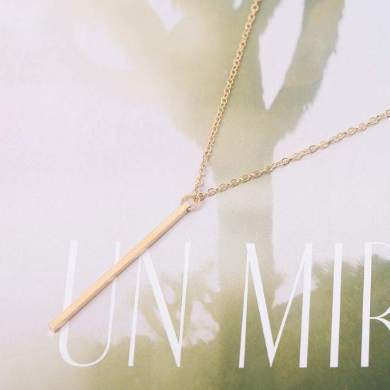Alloy Long Vertical Bar Pendant Chain Y Necklace Women Party Jewelry