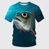 Summer Fashion Fishing Fish Pattern 3D Prints Men's Trend Casual Sports Short Sleeve T-shirt Oversized Tops O-Neck Kids Tshirt